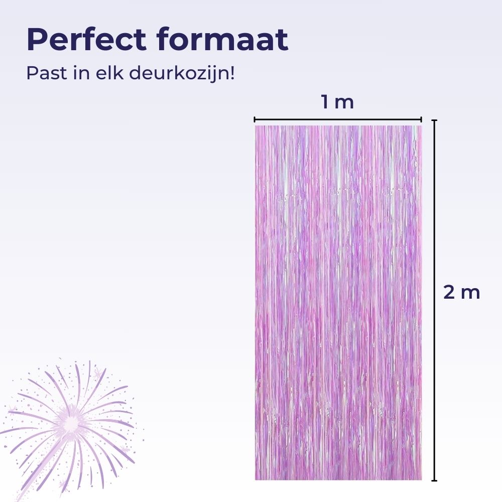 Glittergordijn Pearl Purple – 100x200cm - Afbeelding 4