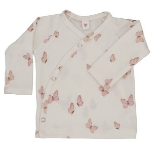 Overslagshirtje fijne rib vlinders