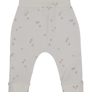 Babybroekje fijne rib hartjes zand