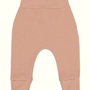 Babybroekje fijne rib nude roze